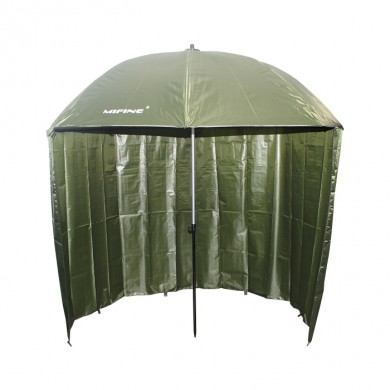 зонт /MIFINE/ D-2.2m с задней стенкой, оливковый 55051